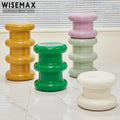 WISEMAX FURNITURE Living Room Decor Furniture Colorful Plastic Coffee Tea Table Small Round Sofa End Table for Living Room