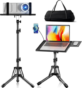 CYDISPLAY Iron Black Projector Stand DIY Floor Lift Desktop Adjustable Portable Tripod Stand for Mini Projector