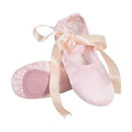 EU US in Stock Stain Soft Ballet Dance Shoes Ballerina Shoes with Anti-slip Suede Split Sole and Pre-sewed Ribbon Ballet Shoes