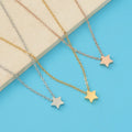 Minimalist Non Tarnish Silver 18K Gold Plated 316L Stainless Steel Women Five-Pointed Star Pentagram Pendant Necklace Jewelry