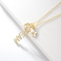 In Stock 925 Sterling Silver DREAM Letter Star Moon Necklace Gold Plated Pendant Necklaces for Women