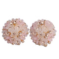 RisingMoon Summer New Fashion Shell Flowers 14k Gold Plated Silver Needle Stud Earrings