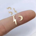 New Tiny Moon Shape 14K Gold Filled Pendant for Permanent Jewelry Making Lightning Charms