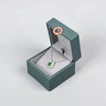Olive Green Pu Leather Initial Customising Logo Jewelry Box Neckless Best for Travel Top Quality Retail With Necklace Insert