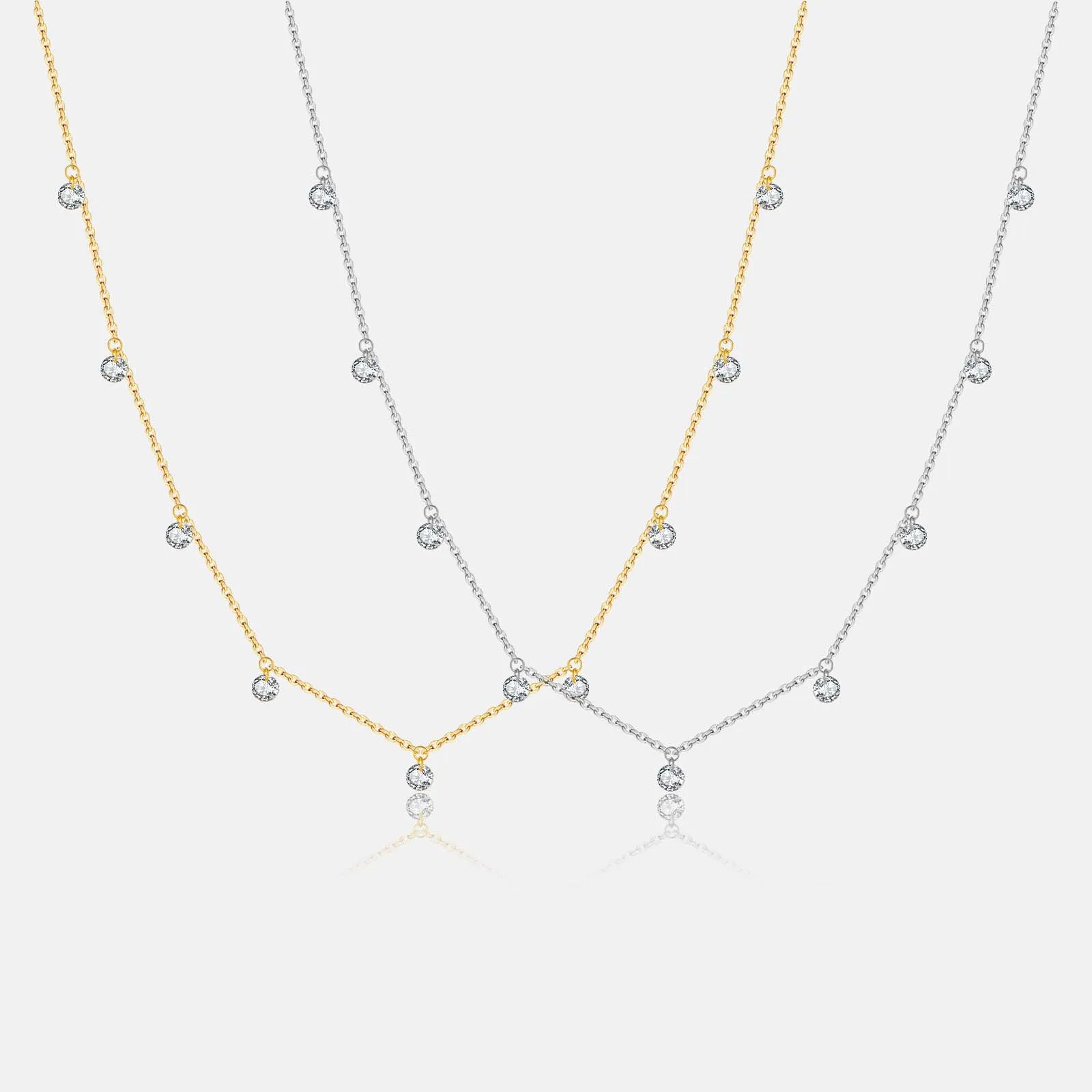 FUAMAY Fashion Jewelry 925 Silver 18K Gold Plated Necklaces Simple Water Drop Necklace