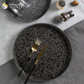 Rustic Restaurant Ceramic Fruit Dinner Snacks Dishes & Plates Vintage Crockery Hotel Porcelain Round Serving Shallow Flat Platos
