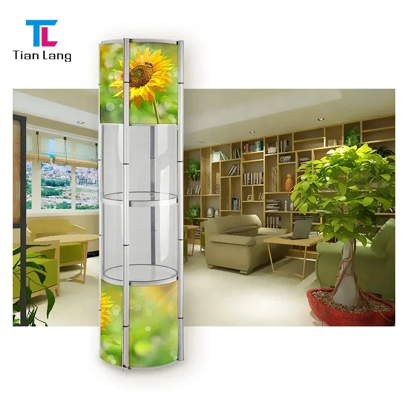 TianLang Pop up Retractable Twist Tower Acrylic Display Trade Show Exhibit Spiral Tower