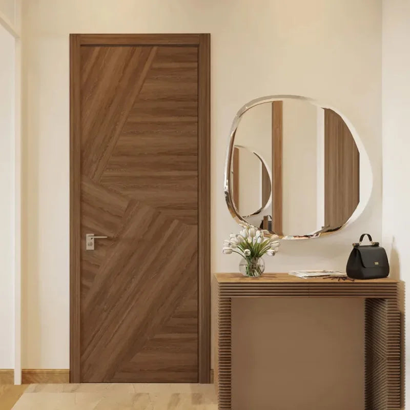 Italian Design Natural Veneer Fire Resistant Door Flush Wooden Door Finger Joint Door