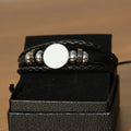 Mon Gift Aluminum Heat Transfer Sublimation Memorial Products Hip Hop Blank Jewelry Leather Bracelet with Box