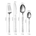 Light Luxury Hammered Stainless Steel Silverware Cutlery Set Hotel Fork Knife Spoon Gold Cutlery Set for Wedding