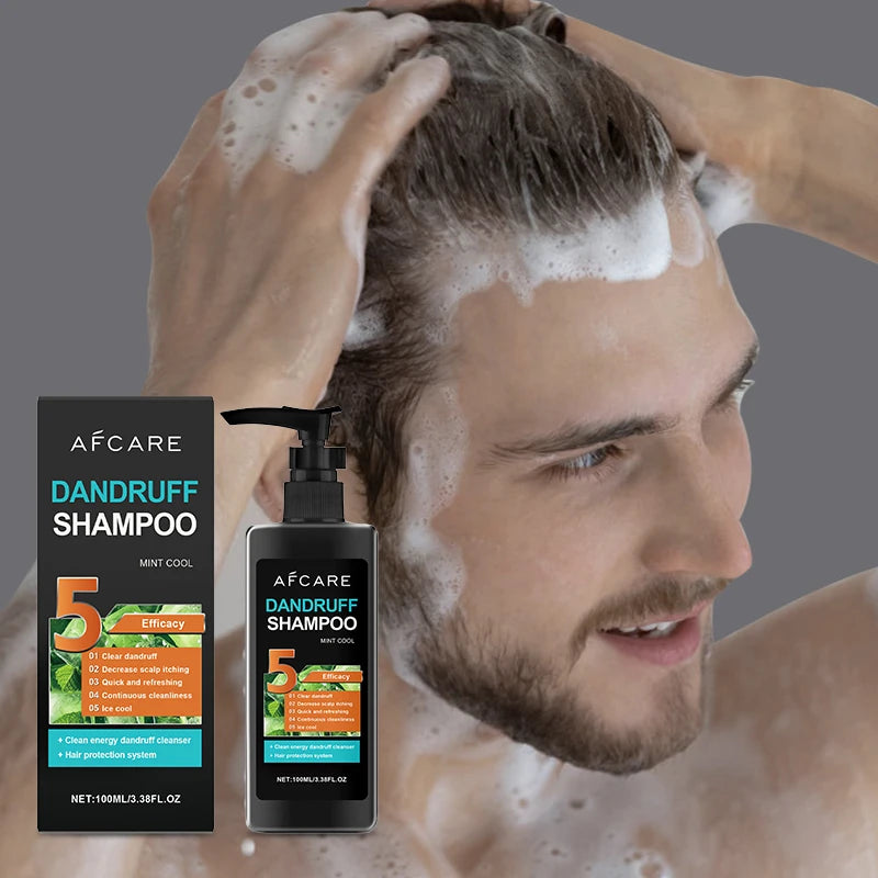 Men's Mint Power Gel Anti-Itching Anti-Dandruff Invigorating Mint for Hair Growth & Thickening Oil Control Sulfate-Free Formula