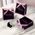Ins Style Black Color Candy Box Wedding Engagement Return Gift Customizable Candy Paper Bag With Ribbon