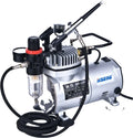 AS18K-2 Professional Copper Piston Airbrush Tattoo Kit Compressor Oil-Free Portable 3 Speed Settings for Cake Airbrush