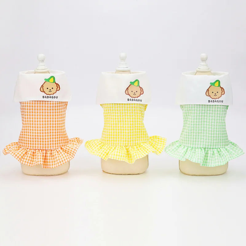 Wholesale 100 Cotton Party Plaid Cute Pet Dress
