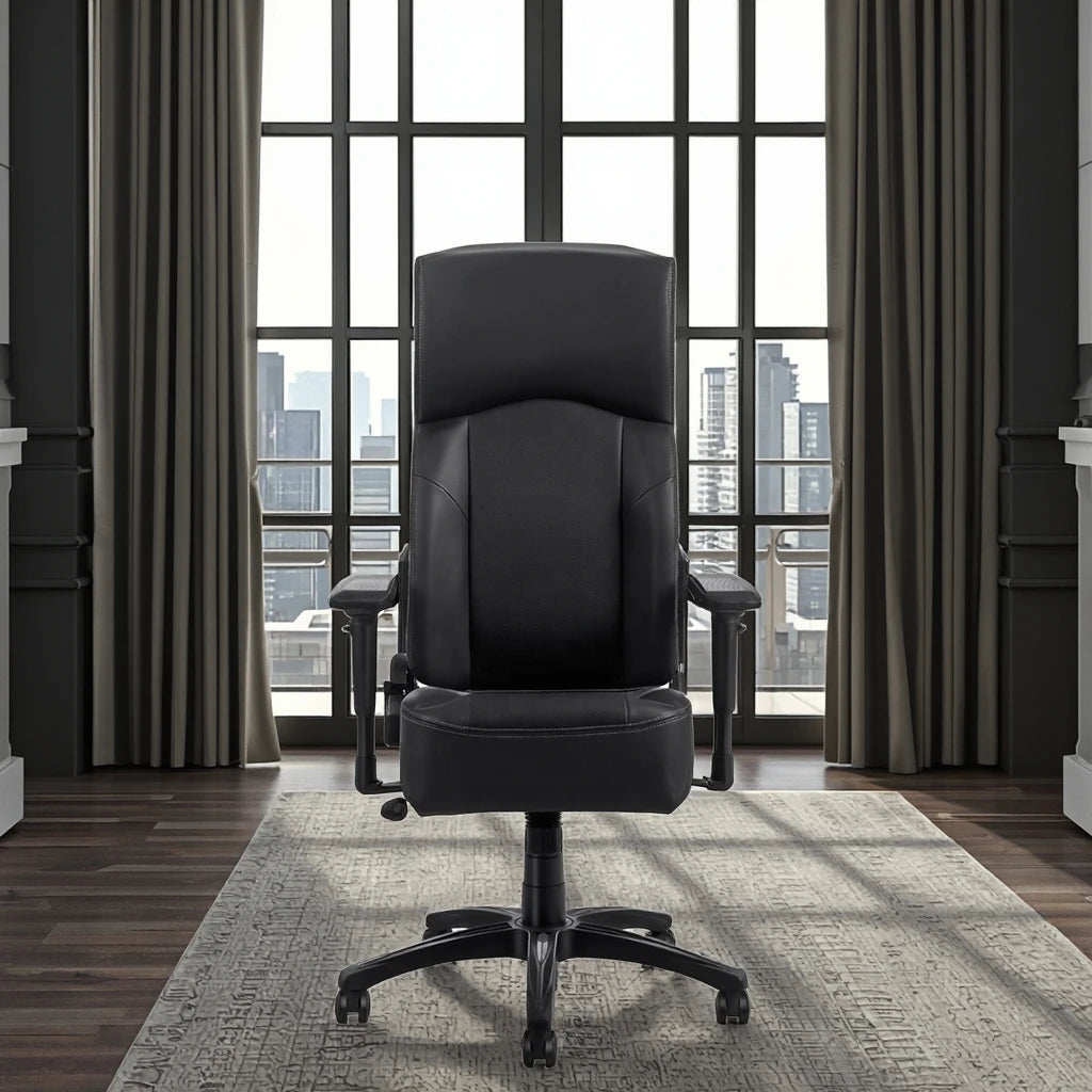 HOBOT Luxury Boss Synthetic Leather Ergonomic Office Chair with Aluminum Alloy Base and 4D Armrests Revolving Recliner Swivel