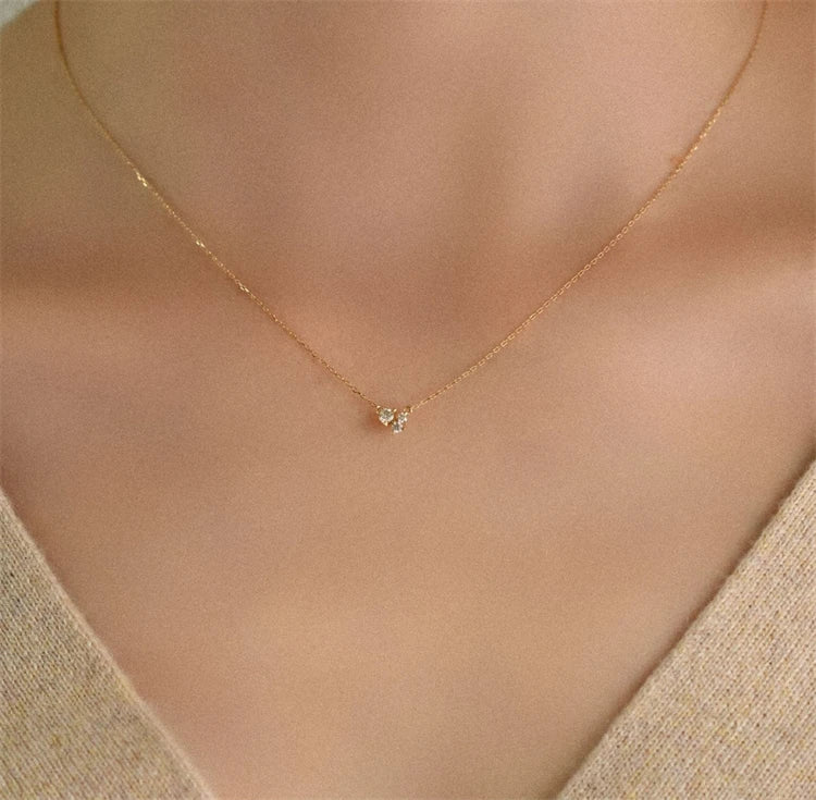 Mother's Gifts Two Kids Pure Silver Irregular Charm Minimalist Jewelry Necklace