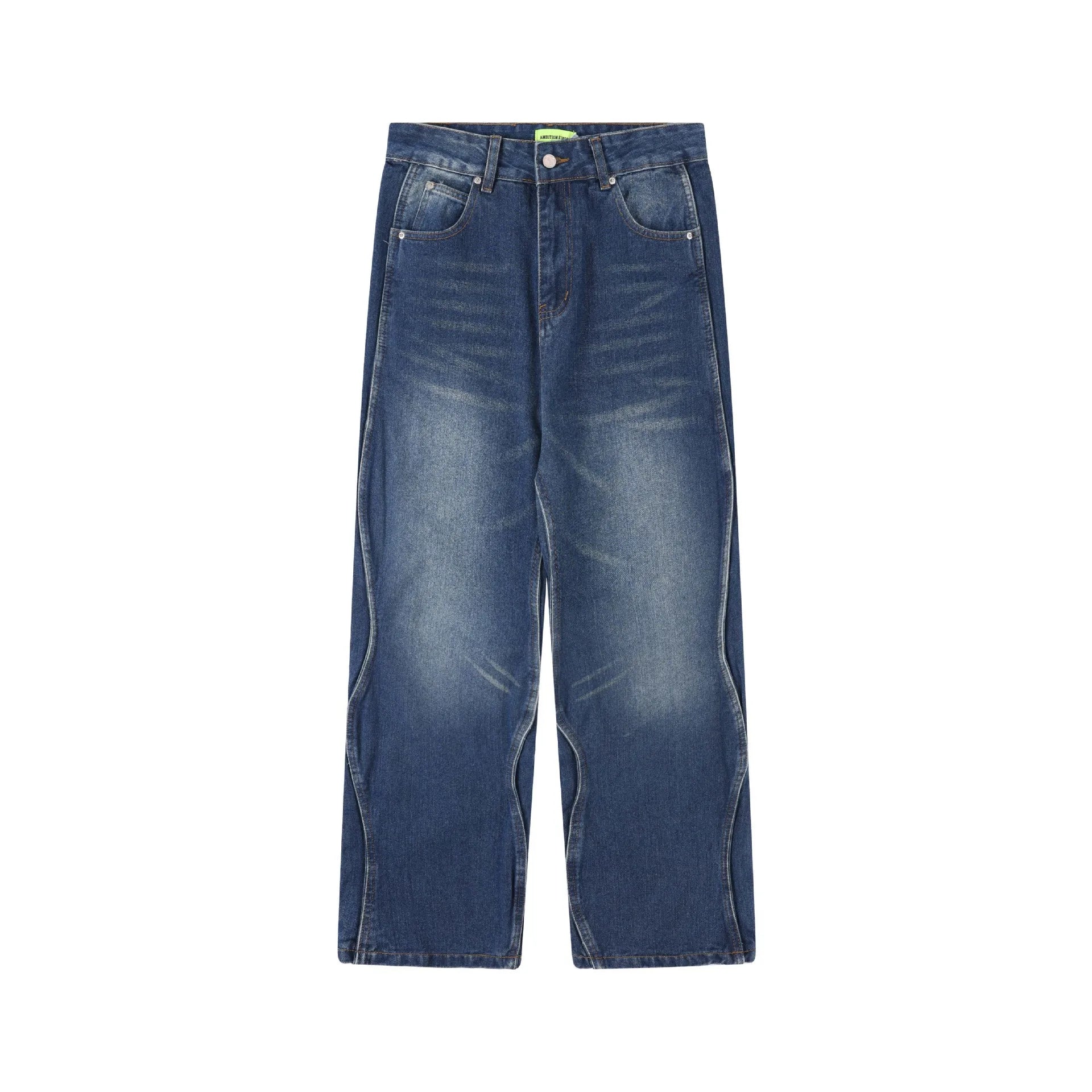 Old Straight Breathable Button Jeans for Men Eco-Friendly Casual Summer/Autumn/Winter