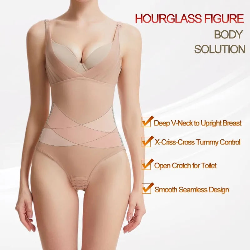 Wholesale Bodysuit Adjustable Straps Shapewear Bodysuit Tummy Control Shaper Abdomen Slimming Bodysuits for Women