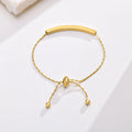 Elegant 18K Gold Plated Bracelet Adjustable Snake Chain Curved Bar Design Fashionable Accessory for Her