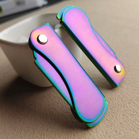 2022 Hot Selling Custom logo Silver Men Metal Hair Comb Mini Folding Beard Comb Titanium Comb