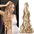 Silky High Temperature Synthetic Fiber 150g 24inch French Curly Crochet Braid Hair Spiral Dreadlocs Extensions for Blonde Dyed