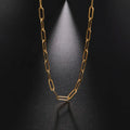 18K Gold Paper Clip Link Necklace Paper Clip Link Chain Gold Plated Wholesale Paper Clip Chain Necklace for Jewelry Making
