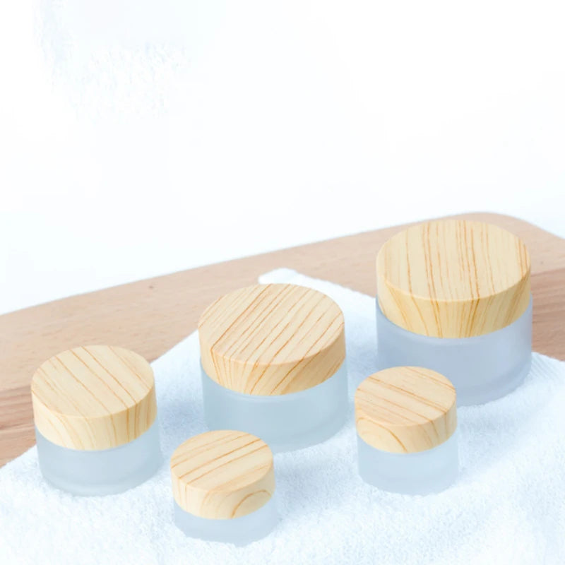 5g 10g 15g 20g 30g 50g 100g Premium Quality Cosmetics Frosted Glass Jars Customizable Color OEM/ODM Skin Care Cream Containers