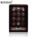 MINEESI Luxury Wooden Watch Winder 2/4/6/9/12 Capacity Storage Box Recycled Materials Water Resistant Automatic Chain Case