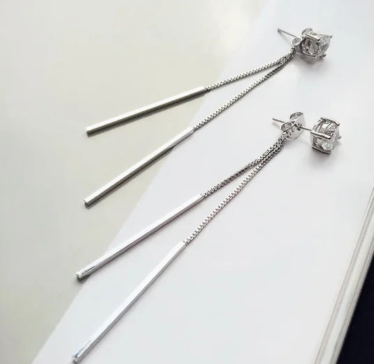 925 Sterling Silver Prevent Allergy Pearl Tassel Stud Earrings for Women Wedding Earrings Jewelry Accessories