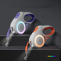 Juice Pet Fashion 360 Degree Tangle-Free Nylon Dog Leash with LED Light Anti-Slip Handle Retractable for Night Walks