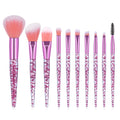 Best Selling Professional Soft Synthetic Hair Durable Angular Blush Foundation Concealer Brush 10-Piece Plastic Handle Pink