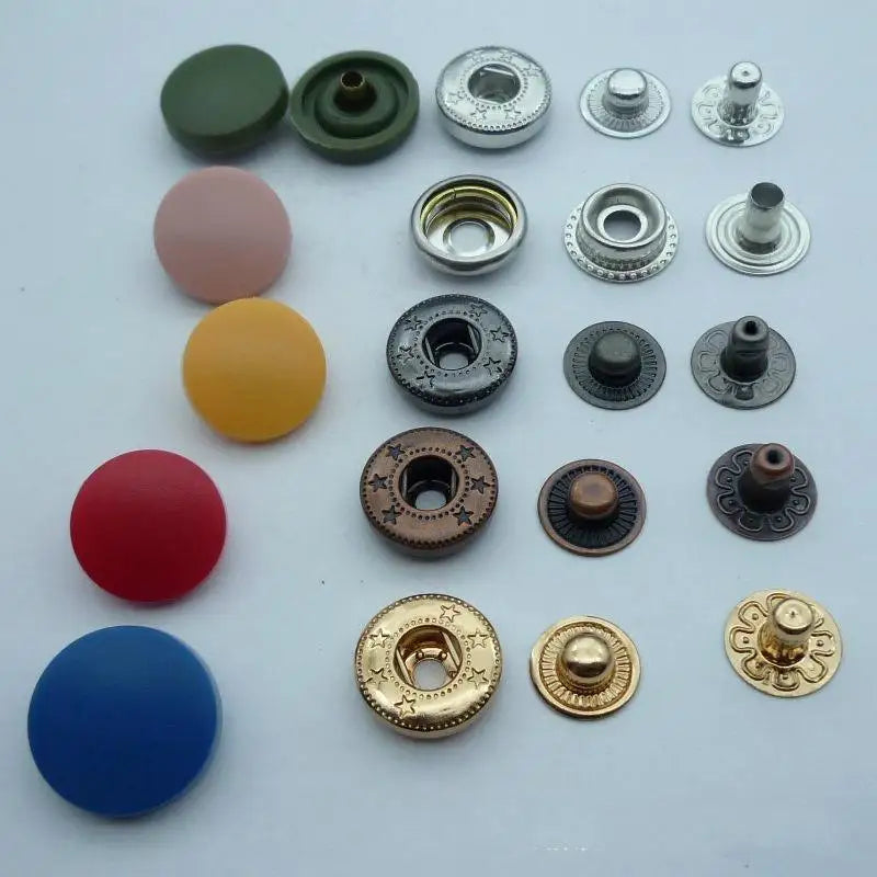 Custom Logo 4-Part Spring Metal Snap Buttons Flatback Style for Clothing Dresses Shoes Made from Durable Zinc Alloy Copper