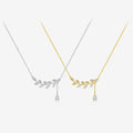 FUAMAY Collares Para Mujer Fashion 925 Sterling Silver Olive Twig Branch Necklace Pendant Zircon
