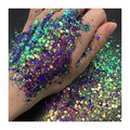 Color Shift Chunky Mixed Glitter Powder Bulk Chameleon Glitter for Nails Art Resin Tumbler Crafts DIY  Polyester