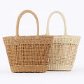 Vintage Woven Straw Eco-Friendly Durable Lightweight Bucket Tote Bag for Women Beach Travel