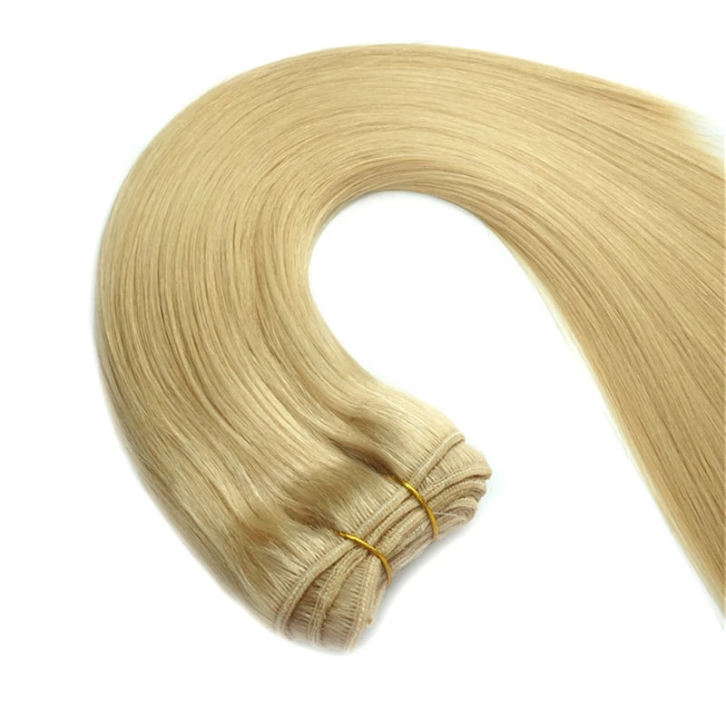 Wholesale 100% Human Remy Russian Hair Extension Double-Drawn Machine Weft Luxury Quality Full Cuticles No Shedding Tangles