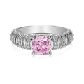 Dylam Oem Odm Jewelry Supplier S925 Silver Rhodium Plated Eternity Band Sapphire 1.25ct 8A Crushed Iced Out Cut Zirconia Rings