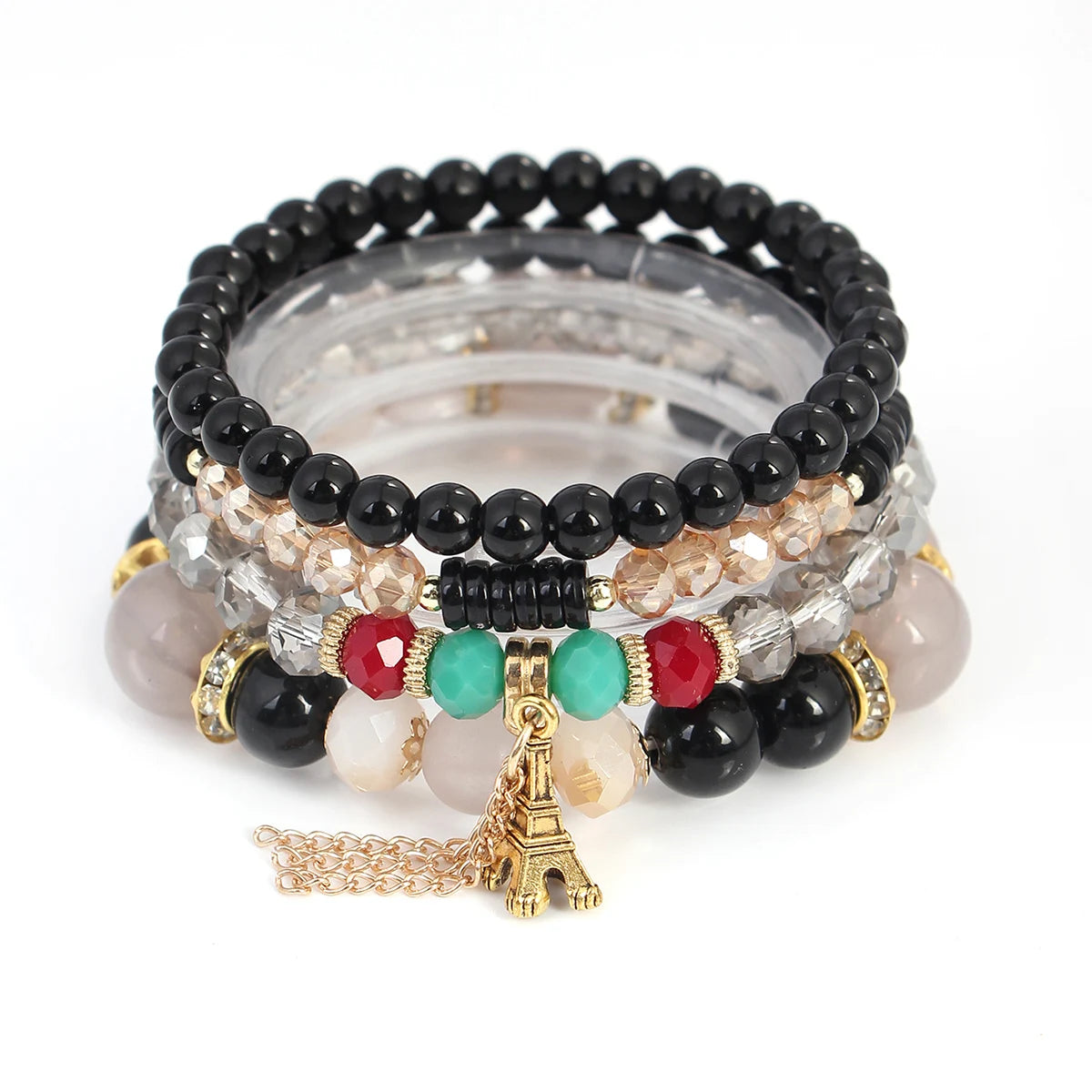 2025 New Trend Bohemian Accessories Handcraft for Bracelet Multi-Layer Chain With Tower Pendant Party Jewelry Set