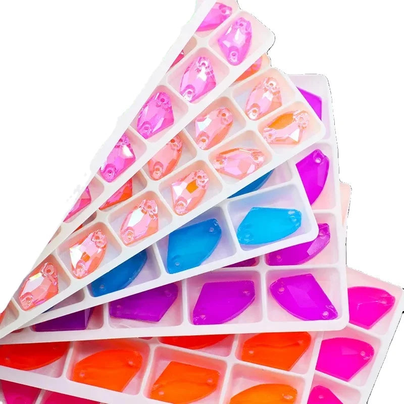 Mocha Fluorescent Ax Glass Hand-stitched Rhinestones for DIY Clothing and Wedding Dress Accessories