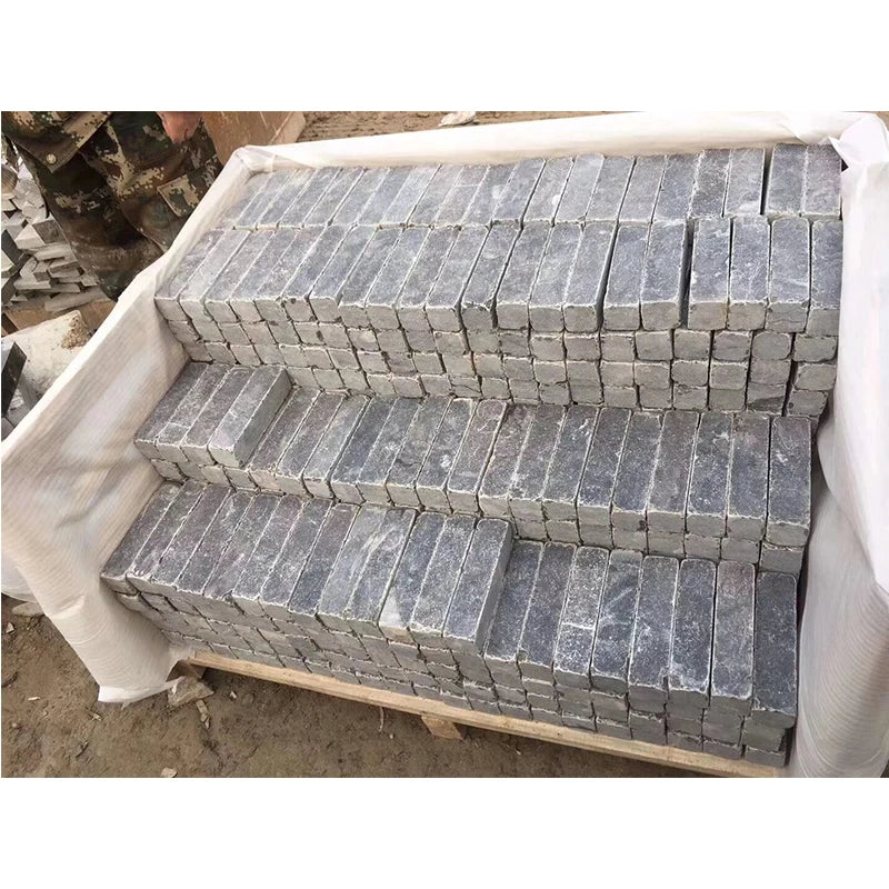Chinese Blue Limestone Chsap Pavers Stepping Kerb Curb Stones for Paving the Garden Yard Cobblestones