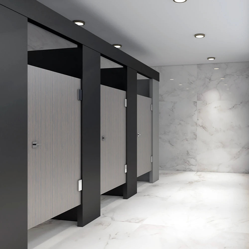 Modern 12 mm MDF Gray Moistureproof Toilet Partition New Technology WC Cubicle for School Hotel Gym Mall Bathroom Accessories