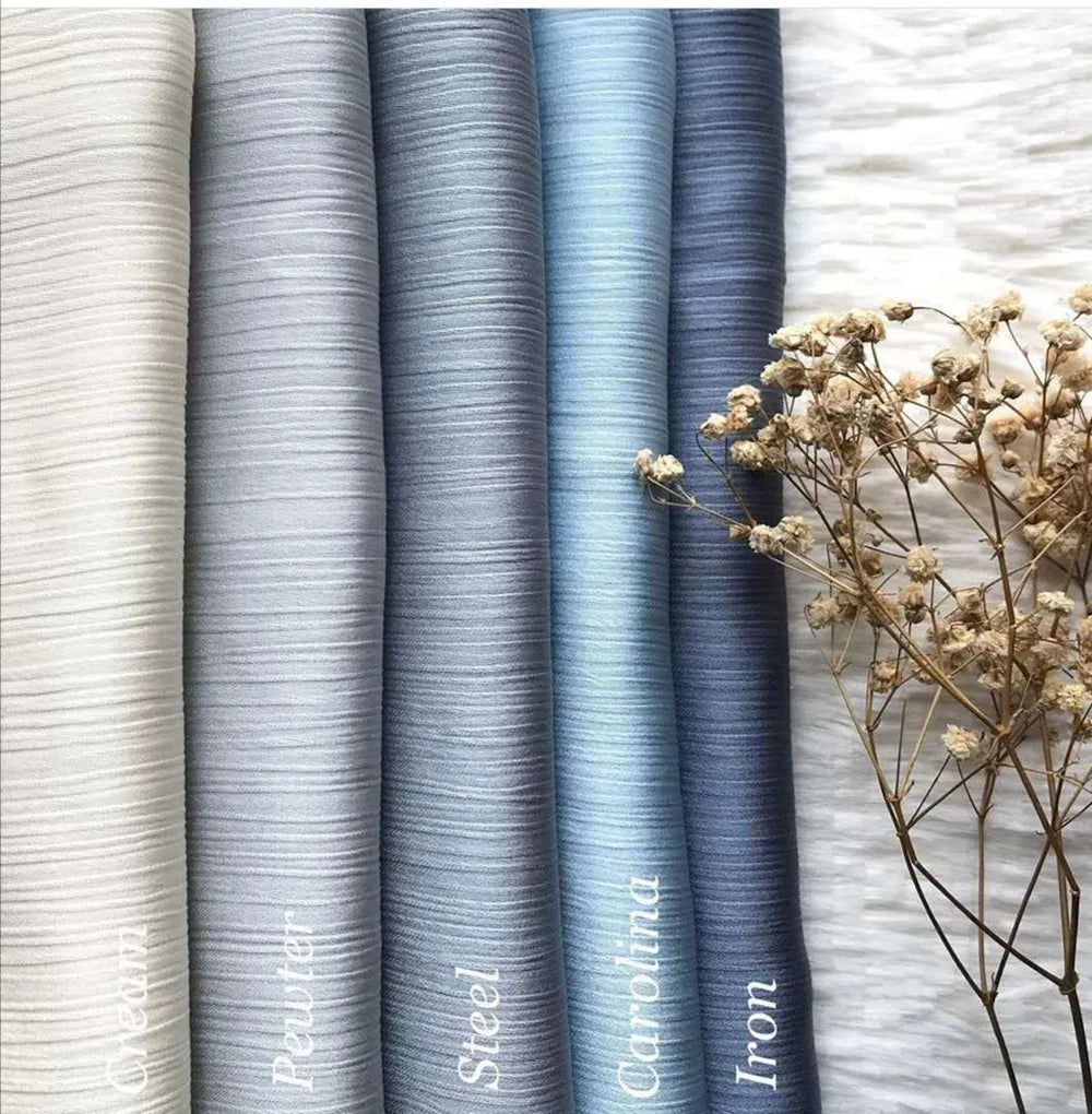 2025 Sharut New Malaysia Tudung Ladies Crinkle Plain Color Satin Crepe Scarf Shawl Wrap Muslim Women Pleated Stain Silk Hijabs