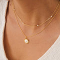 Dainty Mother love Jewelry 925 Sterling Silver Cz Diamond Pave Mother Pearl Shell Sun Pendant Necklace Wholesale