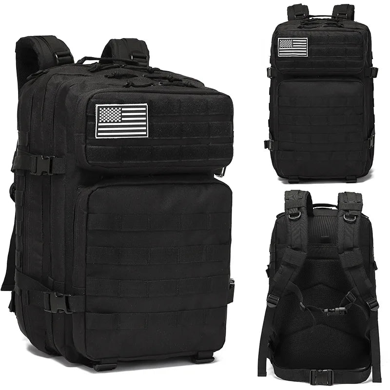 40L  Tactical Assault Backpacks Rucksacks for Outdoor Hiking Camping Trekking Hunting Black Backpack
