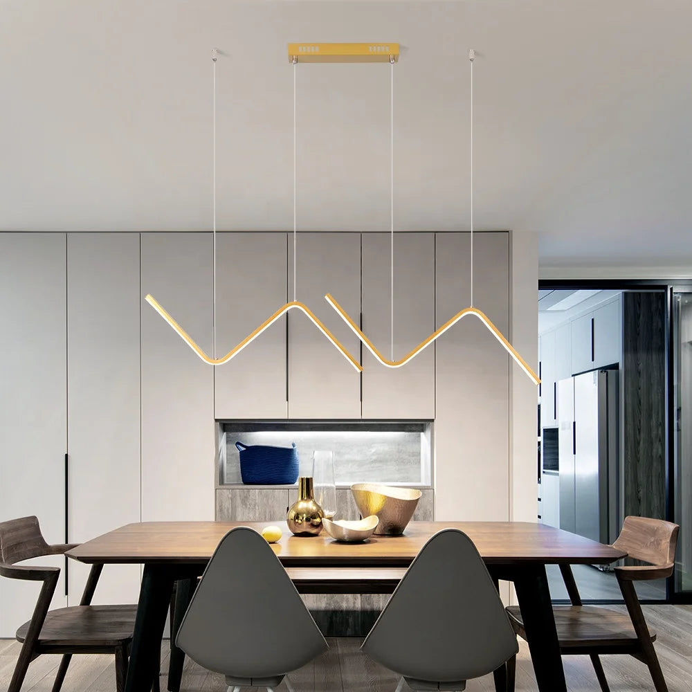 New 28W Aluminium Gold Minimalist Bedroom Decorative Modern Hanging Led Pendant Light