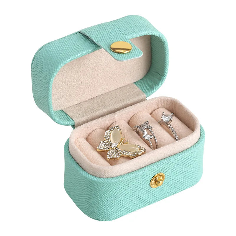 CSMD China Manufacturers Small Minimum Order Quantities Zip Lock PU Leather Material Multipurpose Luxury Green Jewelry Ring Box