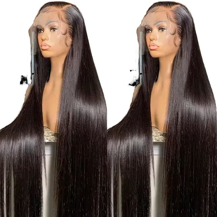 200 Density HD 13X6 Transparent Bone Straight Human Hair Lace Frontal Wig 40 Inch 13X4 Lace Front Human Hair Wigs