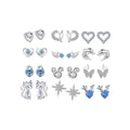 Daidan Earings Jewelry Women Cz Earrings 925 Moon Star Stud Angel Wing Clover 925 Silver Stud Earrings