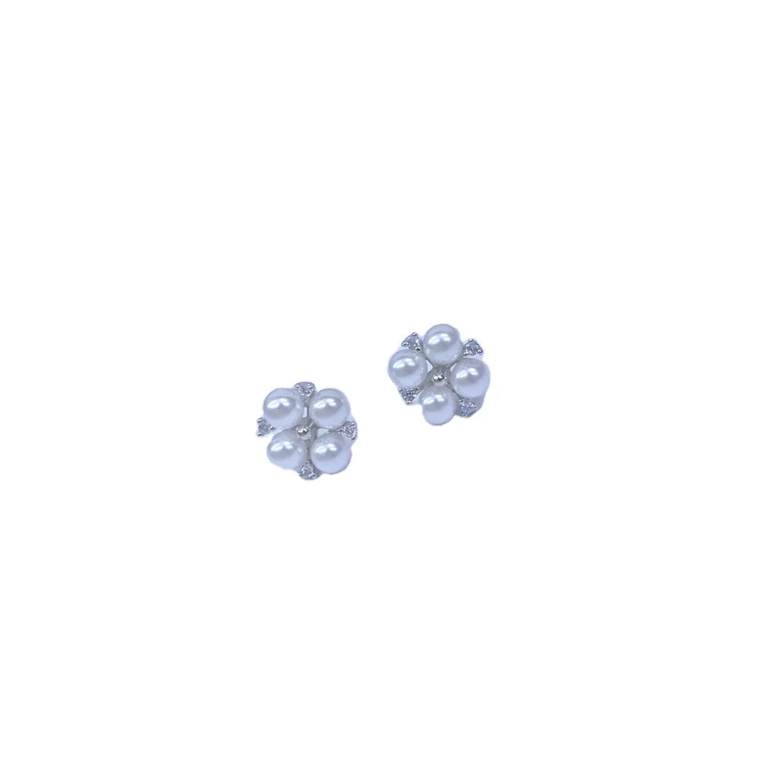 E2116 4-5mm DIY Natural Freshwater Pearl Charm Earrings Mounting Accessory 925 Sterling Silver Gold Plated  Jewelry for Women