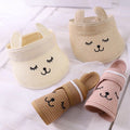 Children Cat Rabbit Ear Solid Empty Top Straw Hat Casual Shade Sunscreen Kids Beach Sun Hats Visors Cap